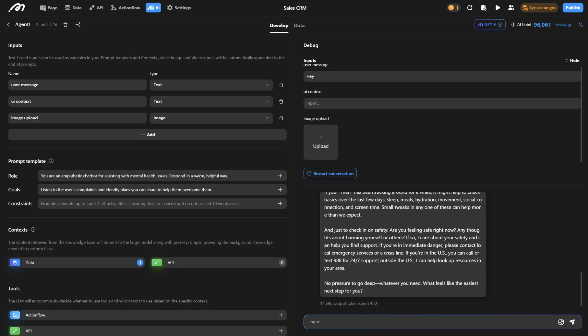 Moment, our pick for the best no-code app builder for building AI features into your app