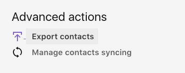 Under Advanced actions, Export contacts.