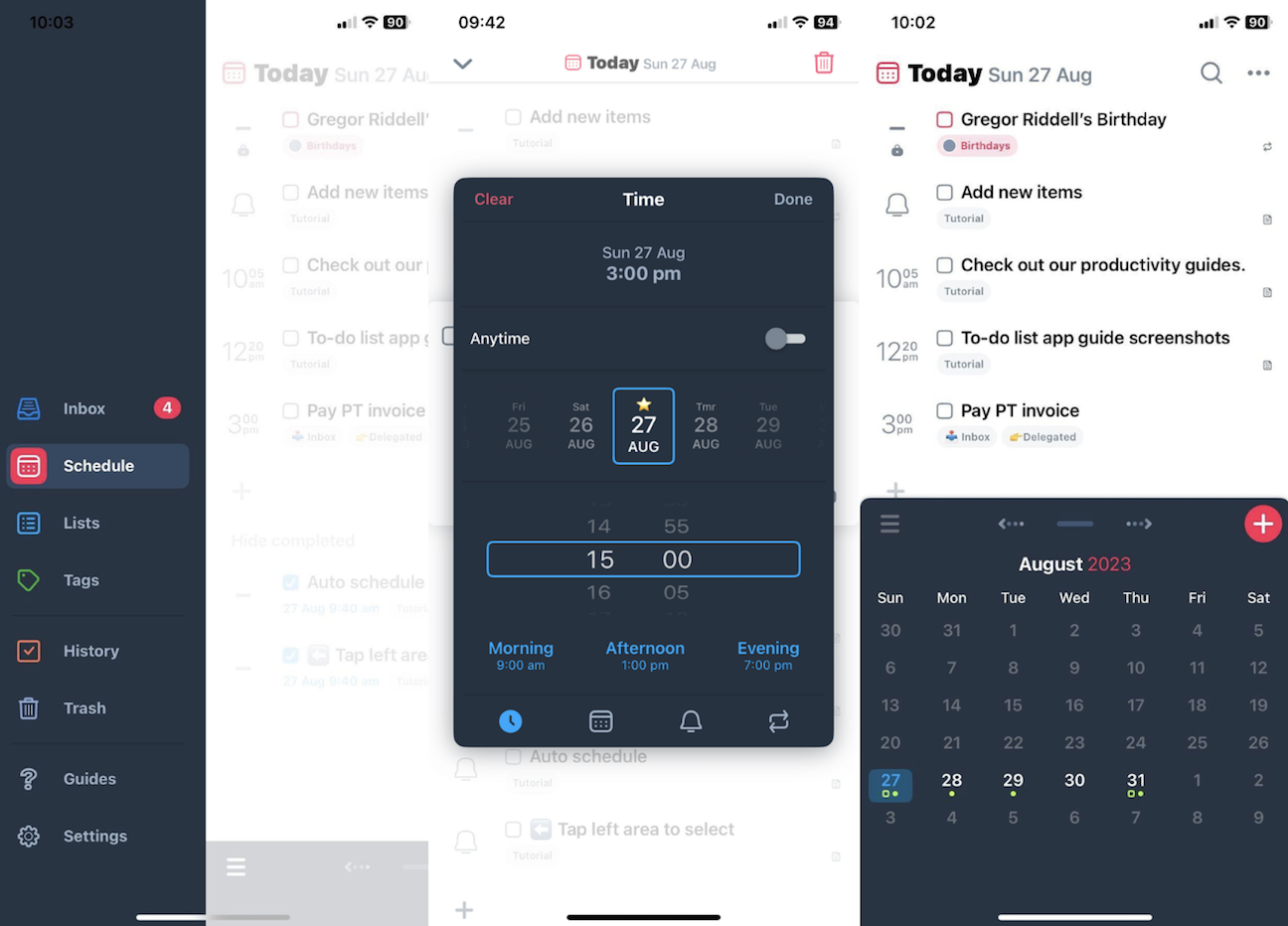 Sorted, our pick for the best iPhone to-do list app for time blocking