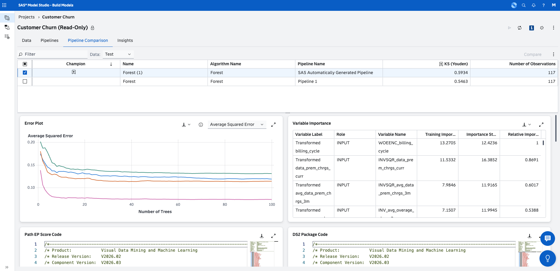 Screenshot of the SAS Viya dashboard