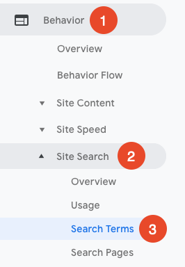 find site search terms in google analytics