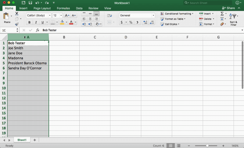 How to split text to columns in Microsoft Excel