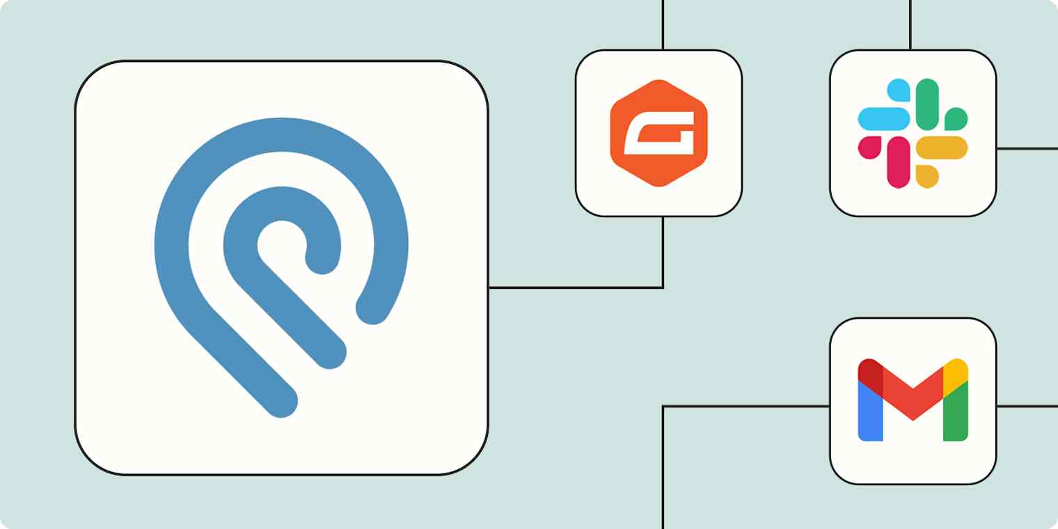 A hero image of the Podio app logo connected to other app logos on a light blue background.