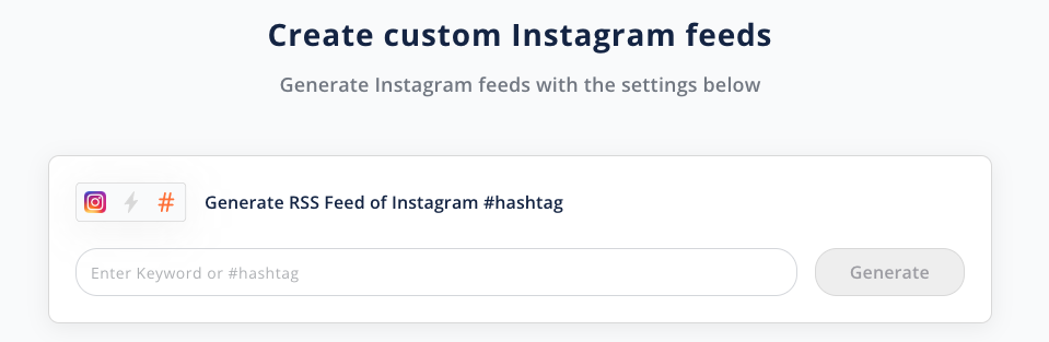 A generator to create custom Instagram feeds.
