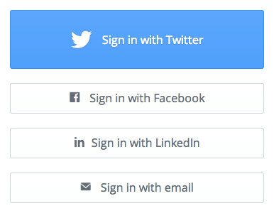 Twitter log-in for Buffer