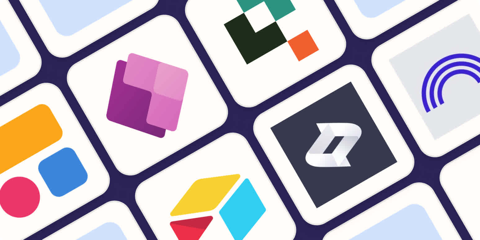 Hero image with the logos of the best AI app builders