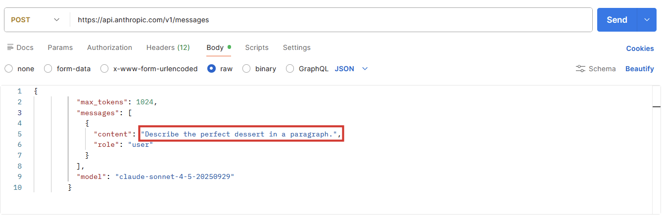 The "content" parameter