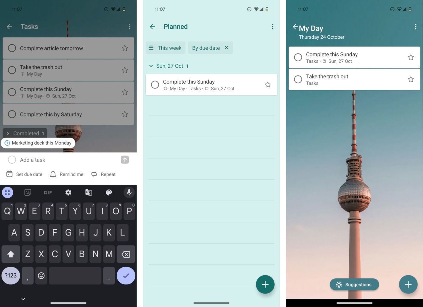 Microsoft To Do, our pick for the best totally free Android to-do list app