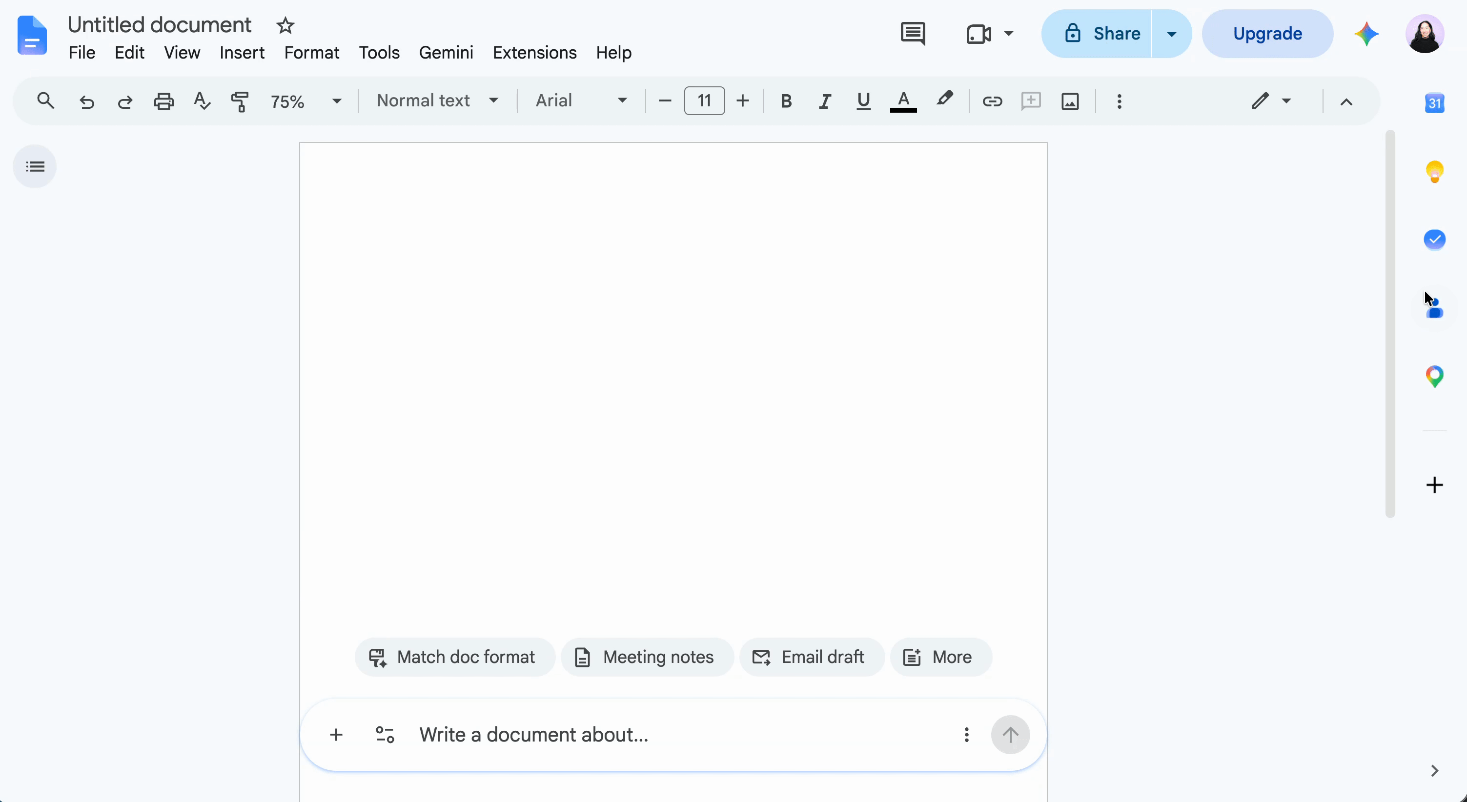 Demo of Gemini transcribing the user's audio.