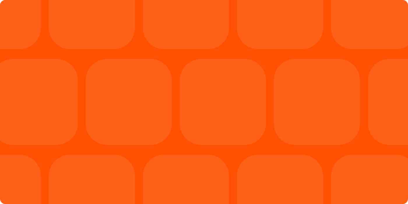 Hero image of an orange background with light orange squares on it