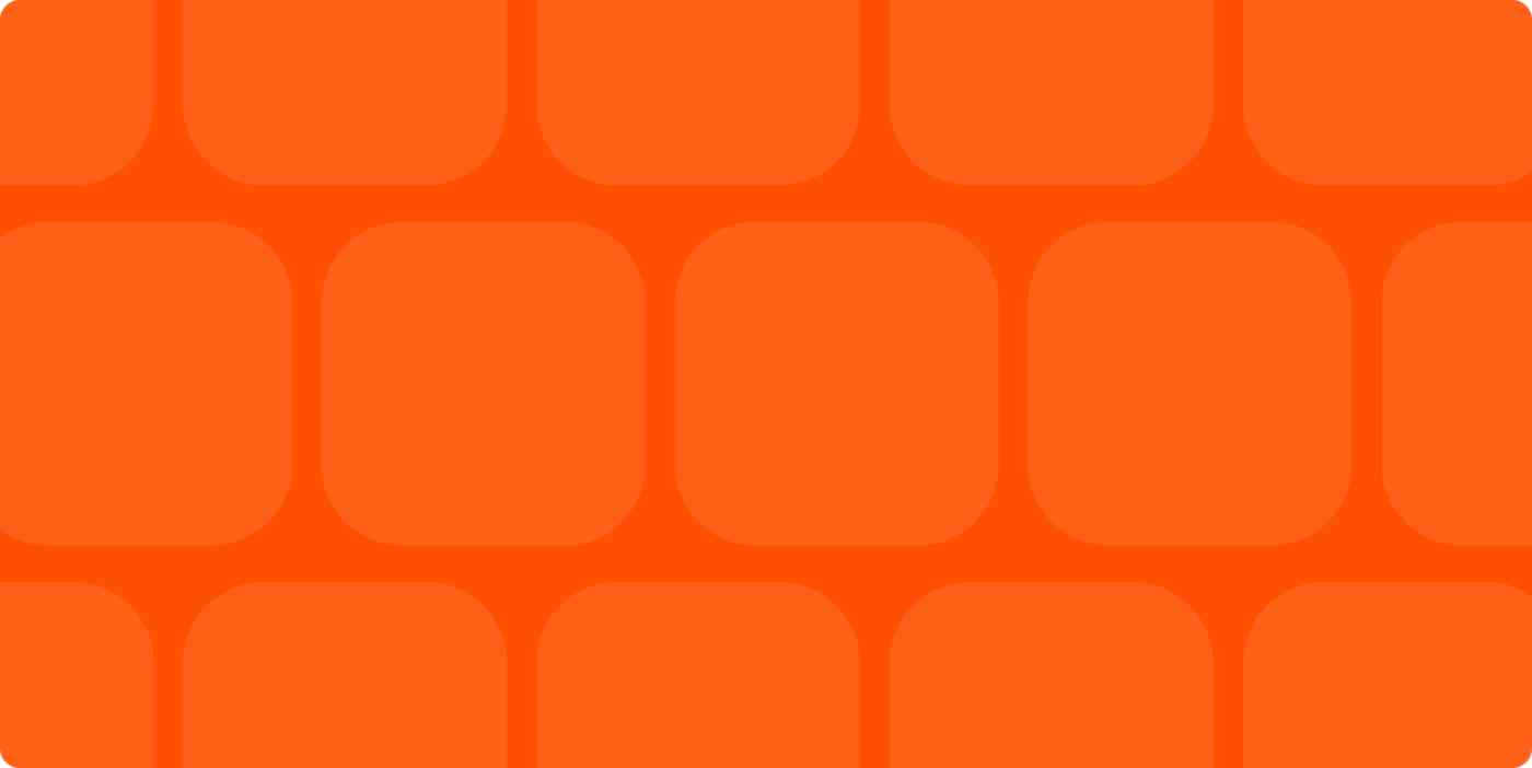 Hero image of an orange background with light orange squares on it