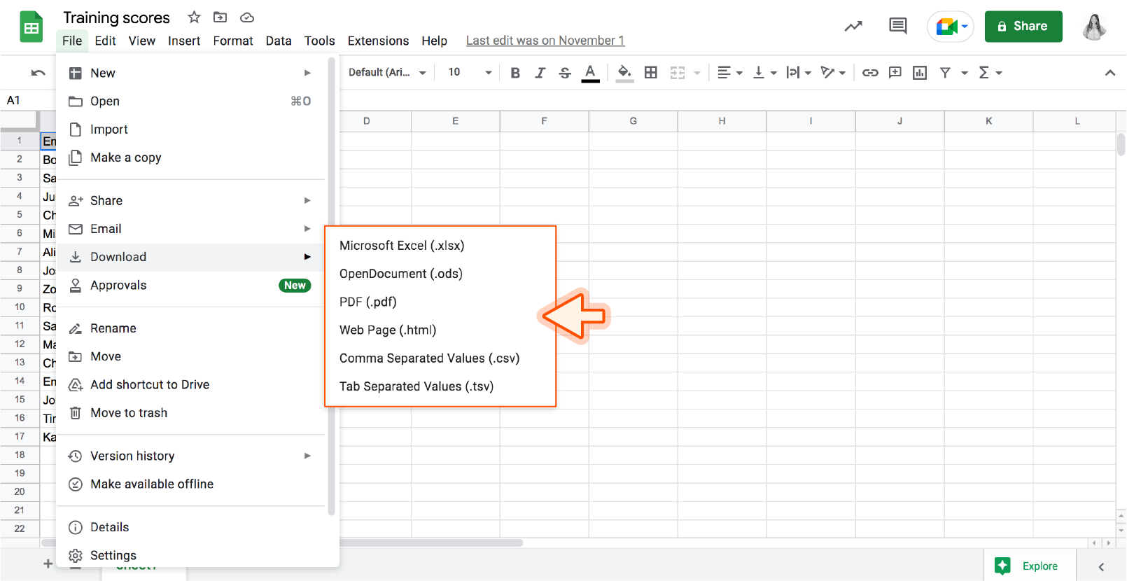 How to make all cells same size in google sheets