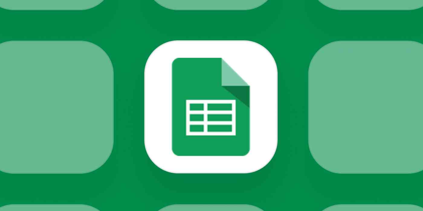 Hero image for app of the day with the Google Sheets logo on a green background