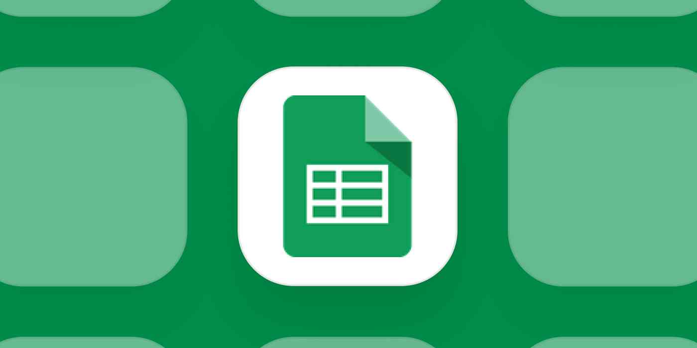 Hero image for app of the day with the Google Sheets logo on a green background