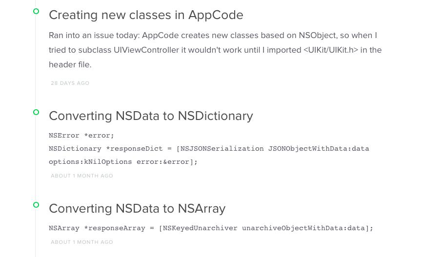 Tinynote timeline