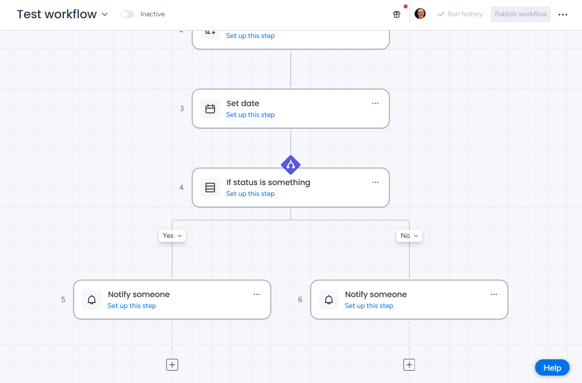 monday.com's workflow builder