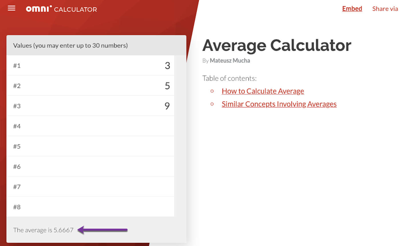 average calculator