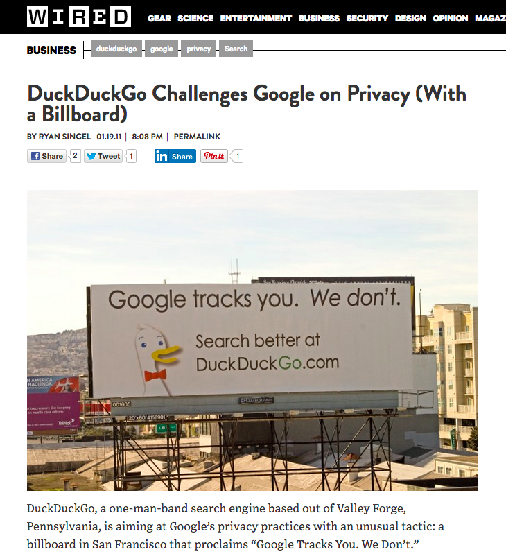 DuckDuckGo billboard