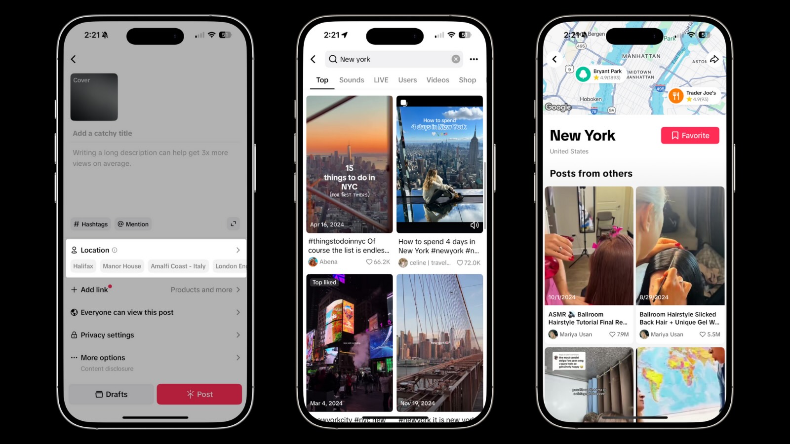 Location tagging in TikTok