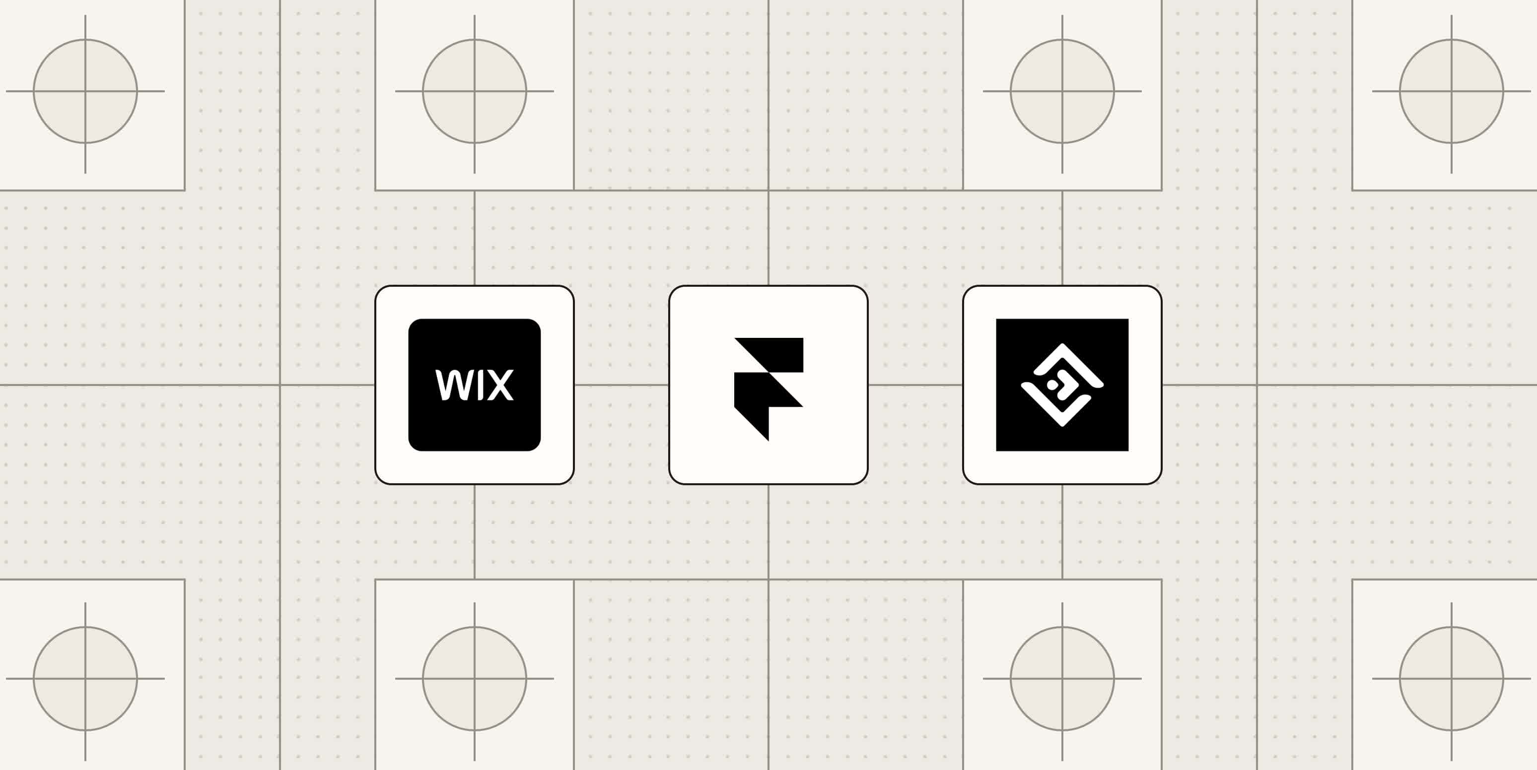 Hero image with the logos of the best AI website builders