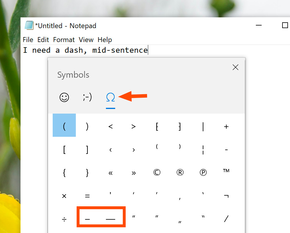 em dash for mac