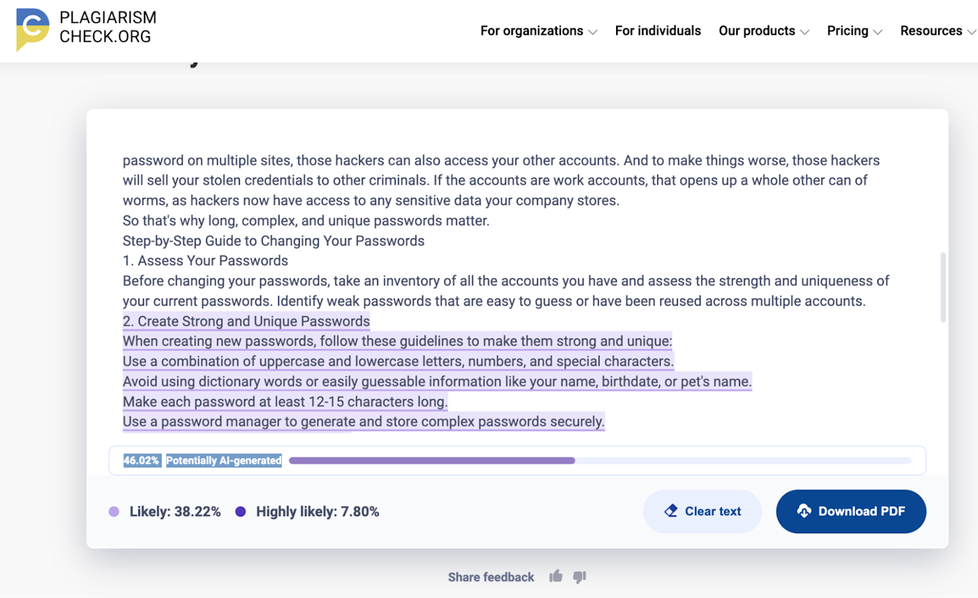 TraceGPT, our pick for one of the best AI content detectors