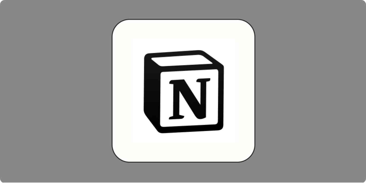 Hero image for Notion app tips with the Notion logo on a gray background