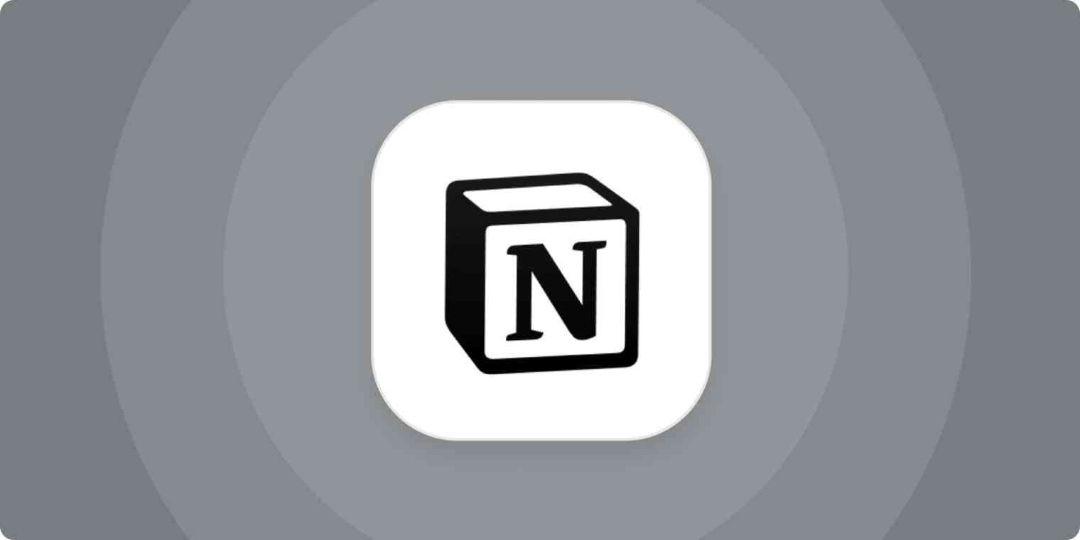 Hero image for Notion app tips with the Notion logo on a gray background