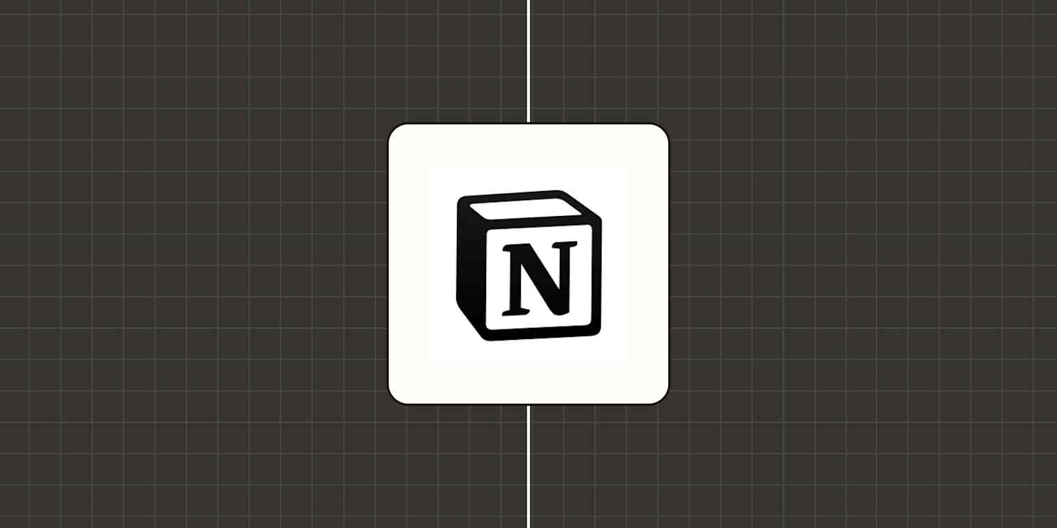 Hero image for Notion app tips with the Notion logo on a gray background