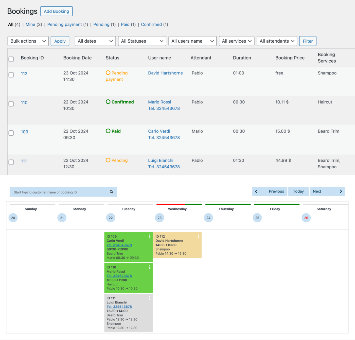 Salon Booking System, our pick for the best WordPress appointment booking plugin for salons