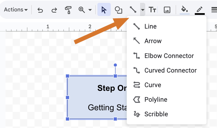 Screenshot of line options