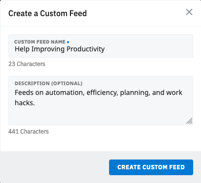 Describing custom feed