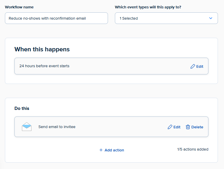 Creating an automation in Calendly