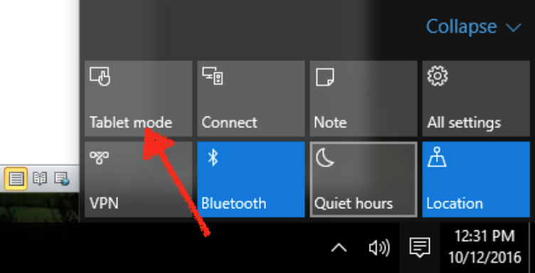 Windows 8 tablet mode