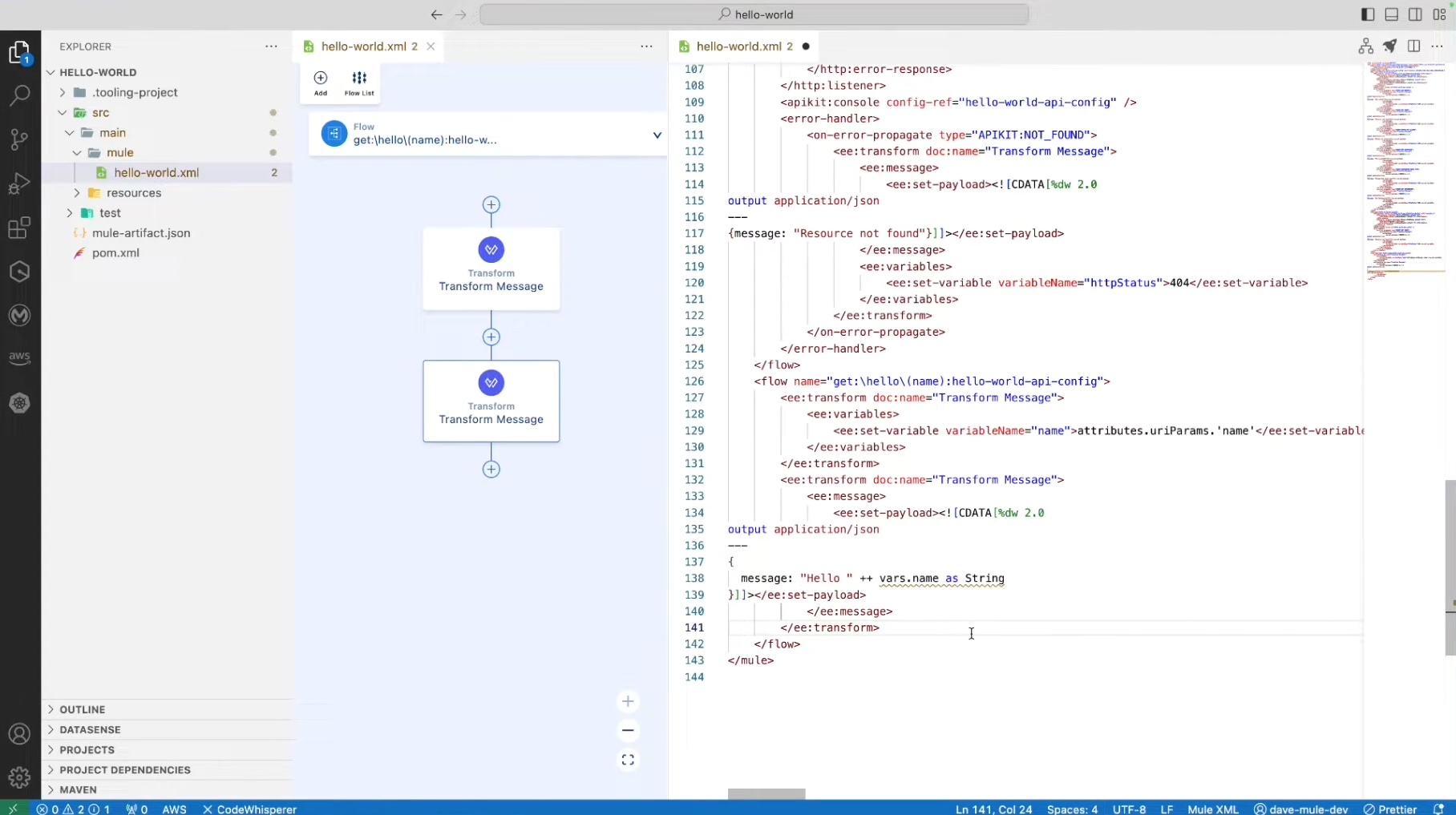 The AnyPoint Code Builder in MuleSoft