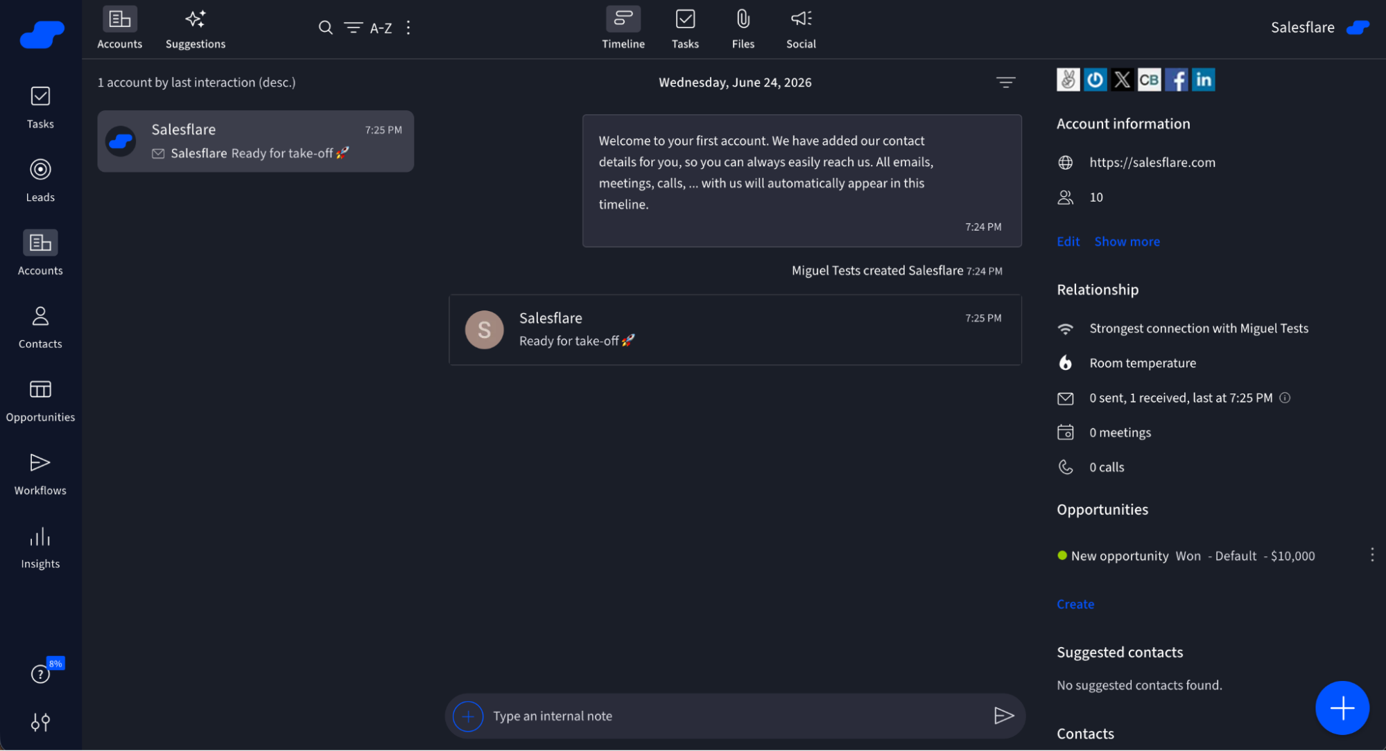 Salesflare, our pick for the best small business CRM for contact enrichment