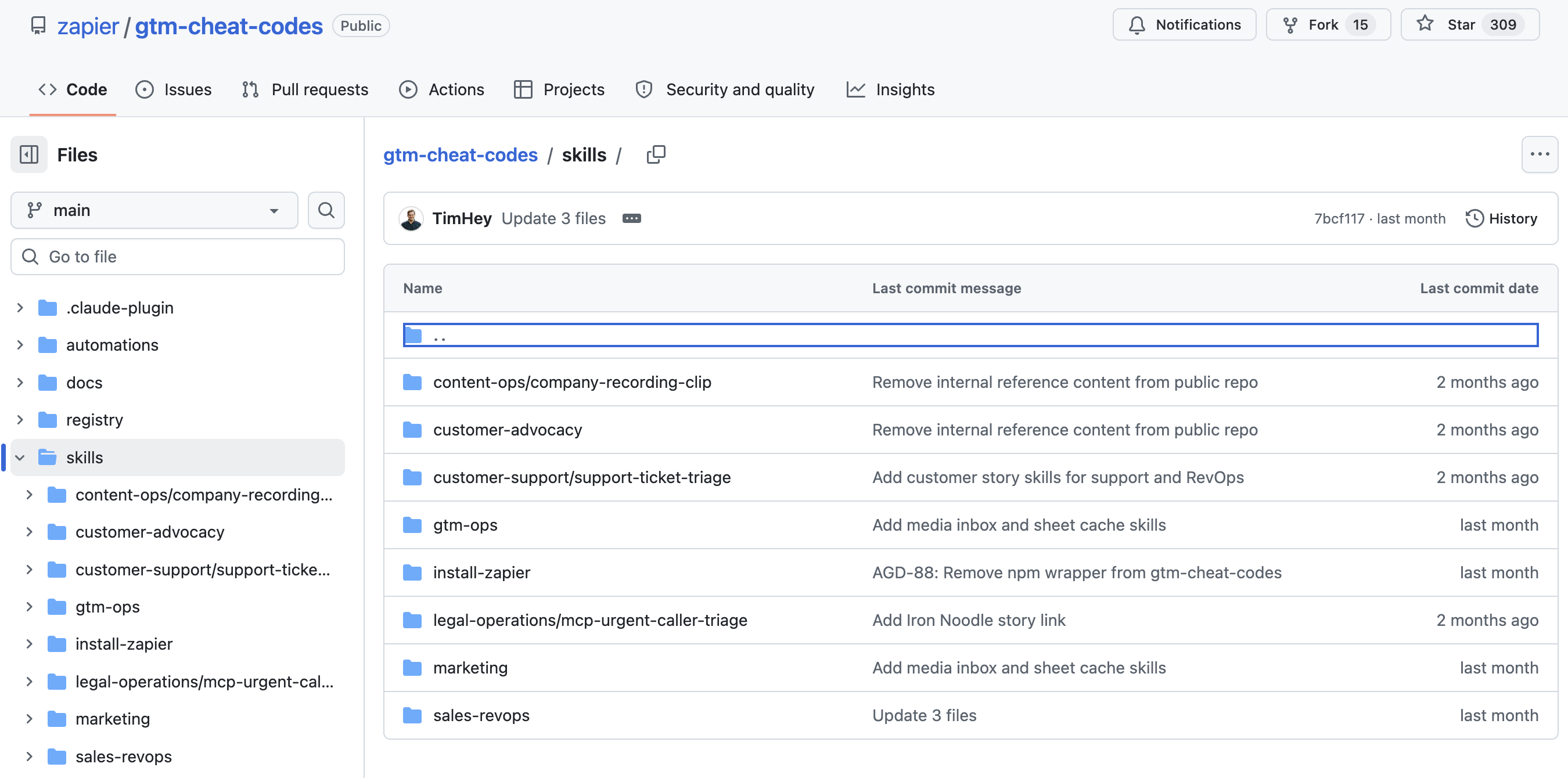 Zapier's gtm-cheat-codes Github repo