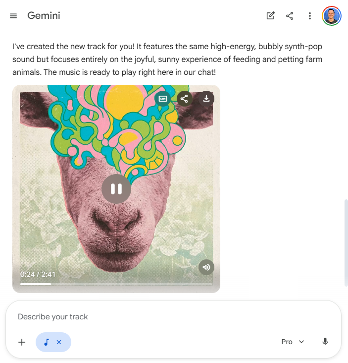 Creating music in Gemini