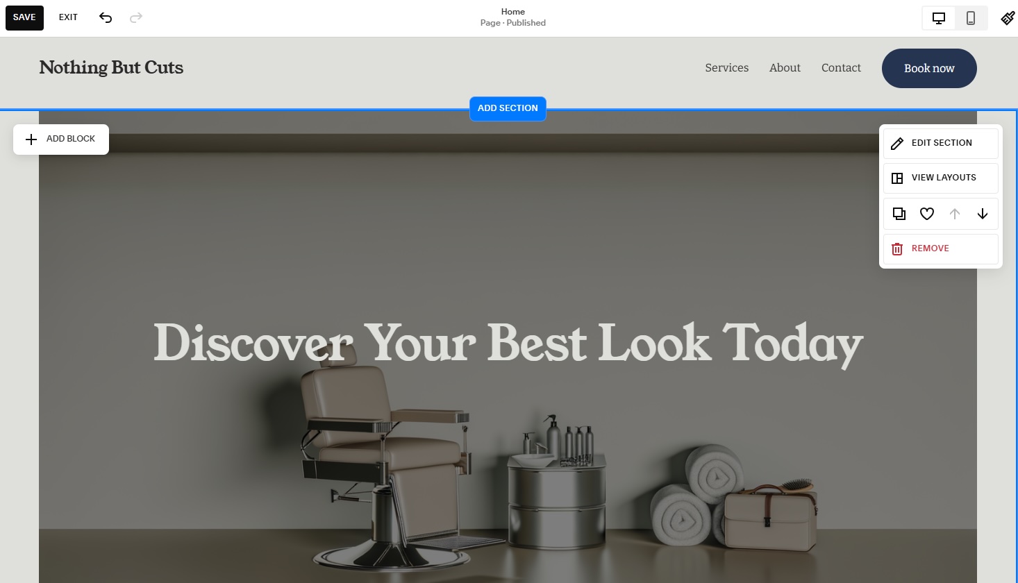 Squarespace's editor