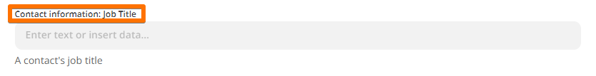 An orange box around the text "Contact information: Job Title".