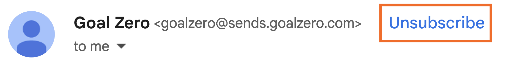 Example of how to unsubscribe from emails in Gmail.