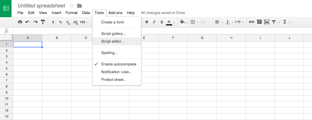 google sheets script editor