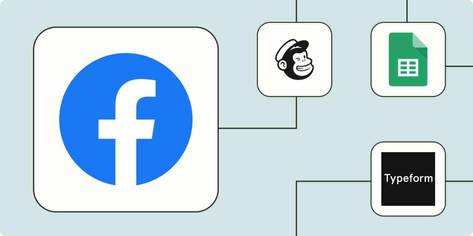 The logos for Facebook, Mailchimp, ActiveCampaign, and Salesforce.