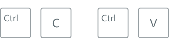 Copy on Windows: Control+C and Control+V