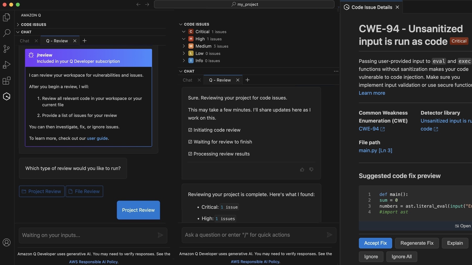 Amazon Q Developer, our pick for the best AI coding tool for working in the AWS ecosystem