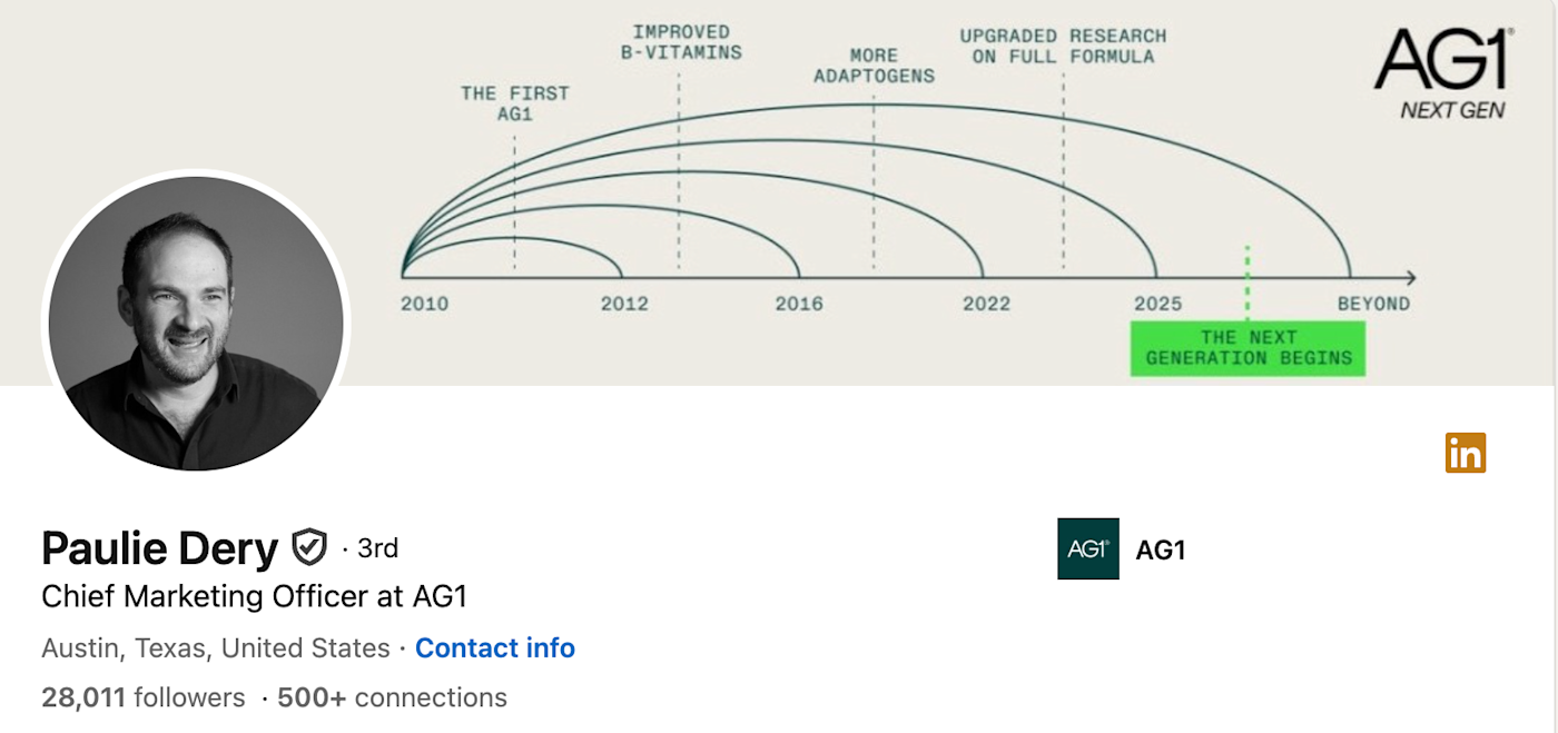 Screenshot of a LinkedIn banner idea showing a graph.