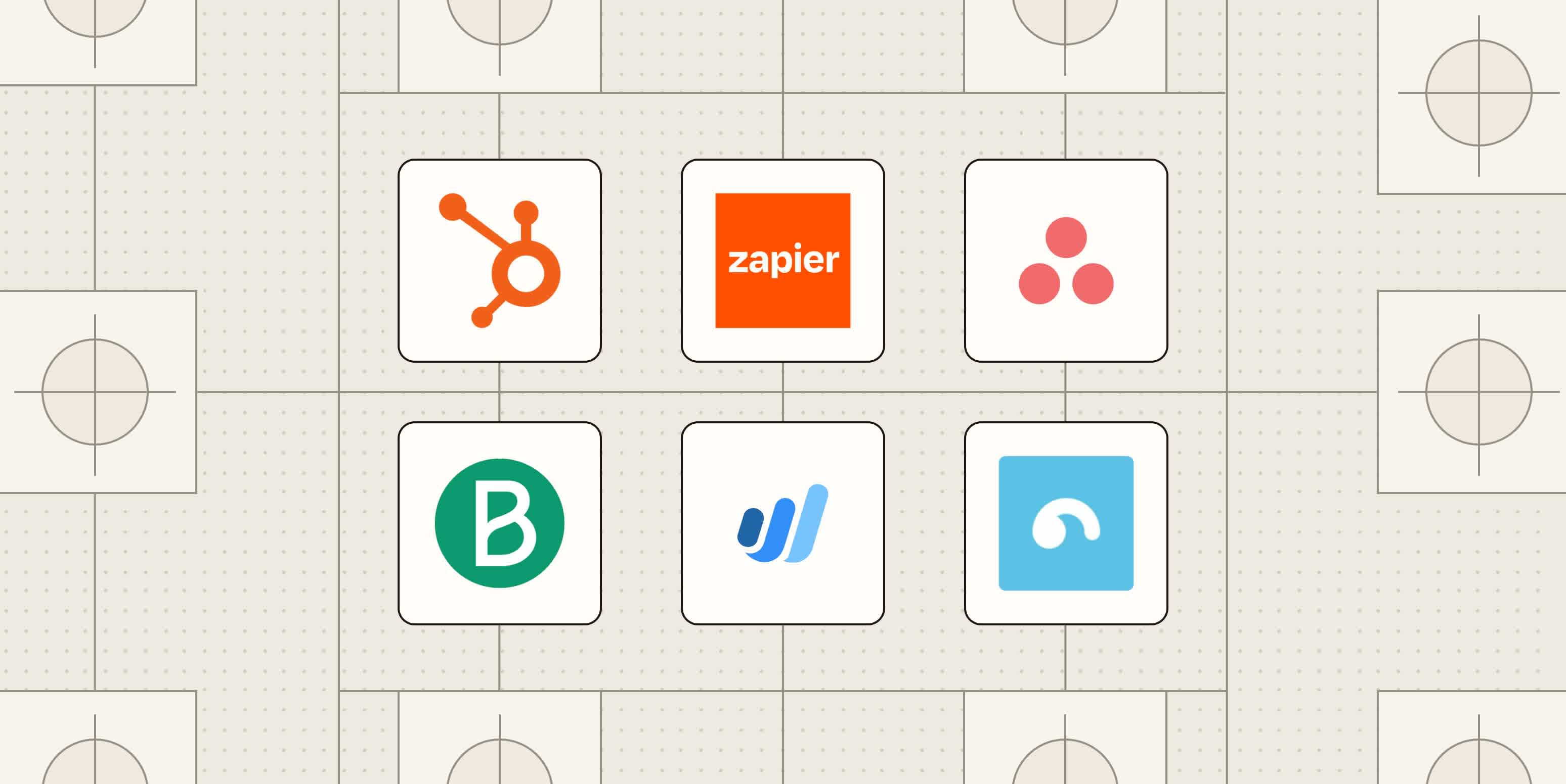 Hero image with the logos of the best automation software for small businesses