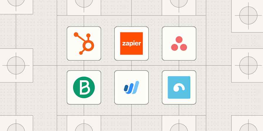 Hero image with the logos of the best automation software for small businesses