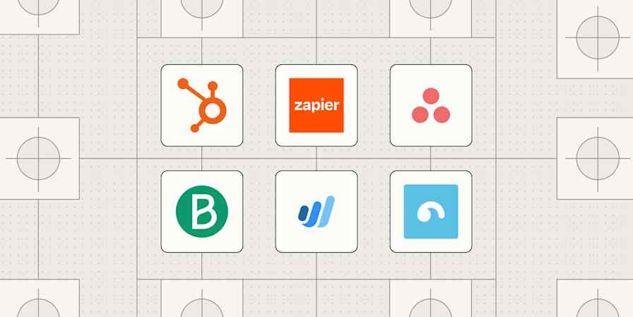 Hero image with the logos of the best automation software for small businesses
