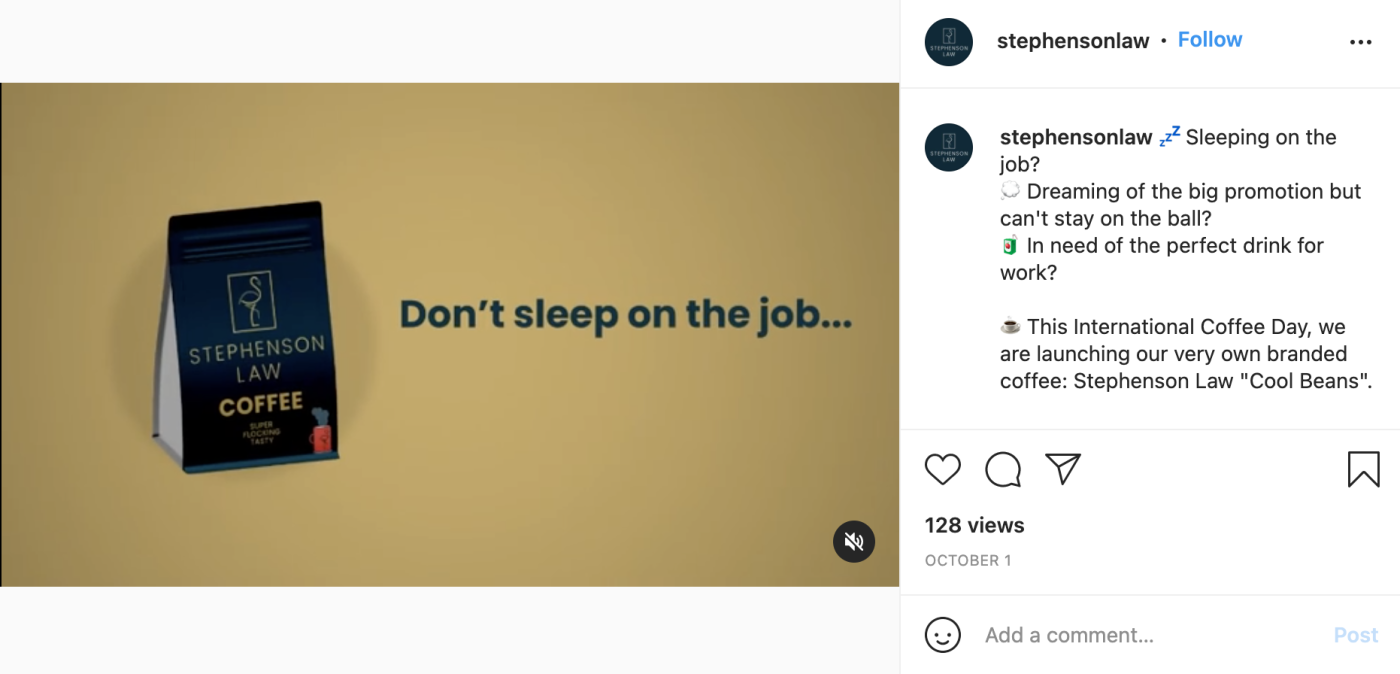 A screenshot of an Instagram post with employer branding